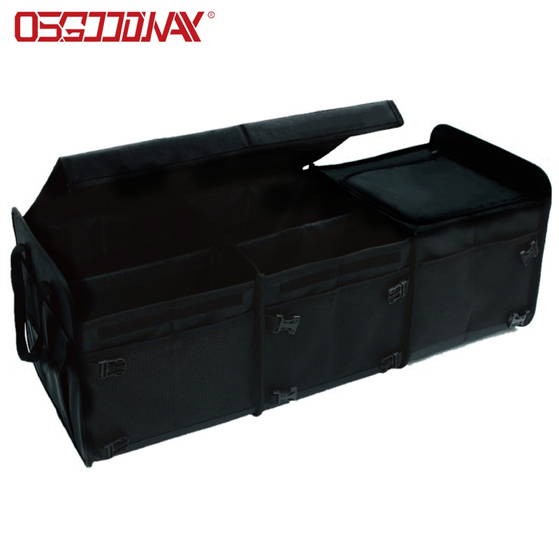 Sturdy Multipurpose Portable Folding Trunk Organizer with Collapsible Cooler Compartment and Foldable Cover