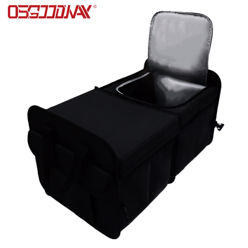 Durable Collapsible Heavy Duty Auto Trunk Storage Organizer with Cooler Compartment