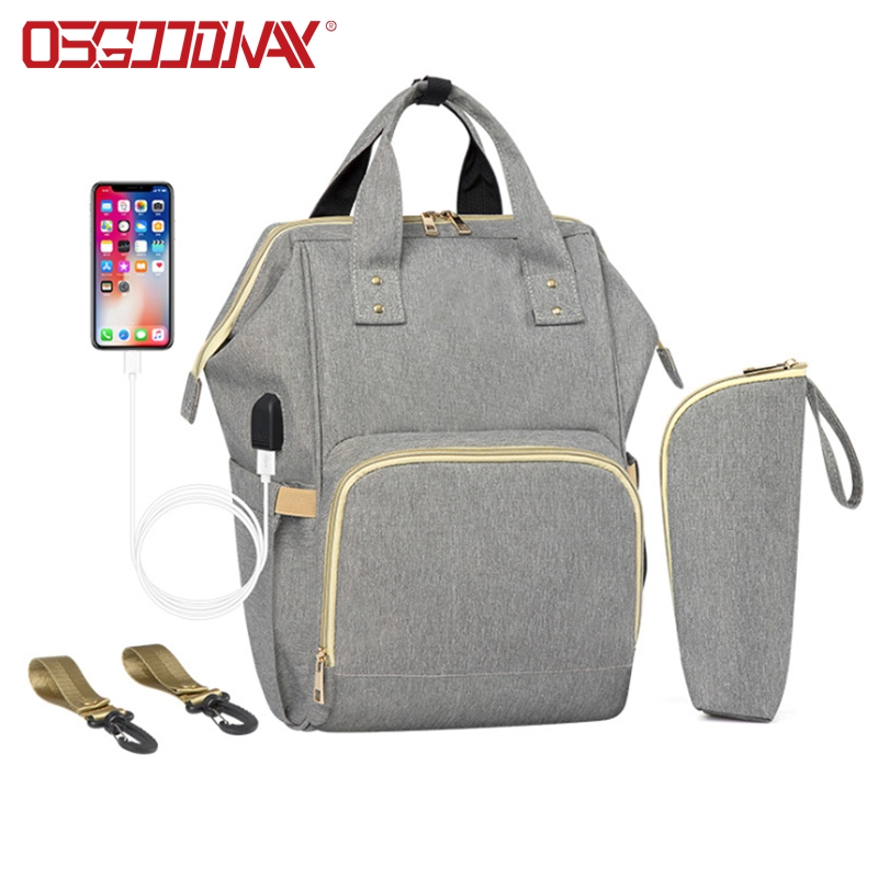 Anti-Water Multi-functional Maternity Backpack Diaper Bag with Built-in USB Charging Port