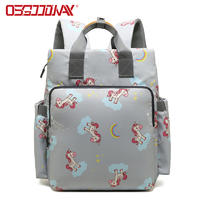 Unisex Back Pack Multifunction Travel Backpack Style Unicorn Diaper Bag with Stroller Straps