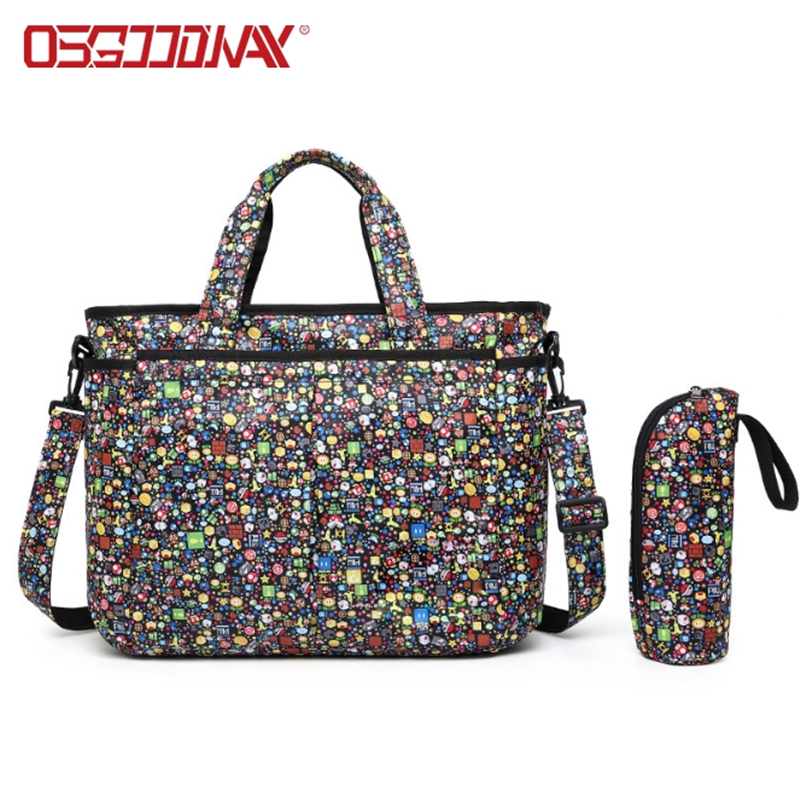 Cartoon Pattern Fancy Diaper Bag with Matching Changing Pad
