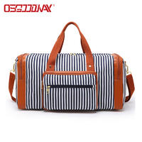 Multi-Functional Canvas Sports Gym Travel Duffel Bag With Shoes Compartment