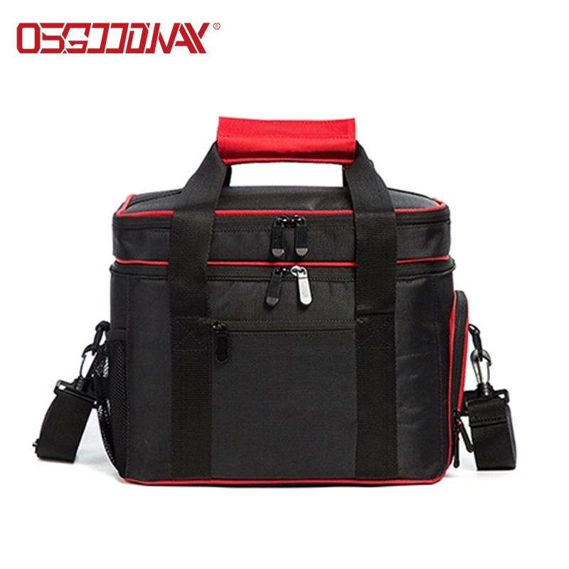 Double Deck Insulated Cooler Lunch Bag with Multiple Storage Pockets for Work and Family Outings