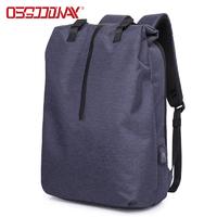 Korean Style Roll Top Design Business Travel Backpack for Men with USB Charging Port