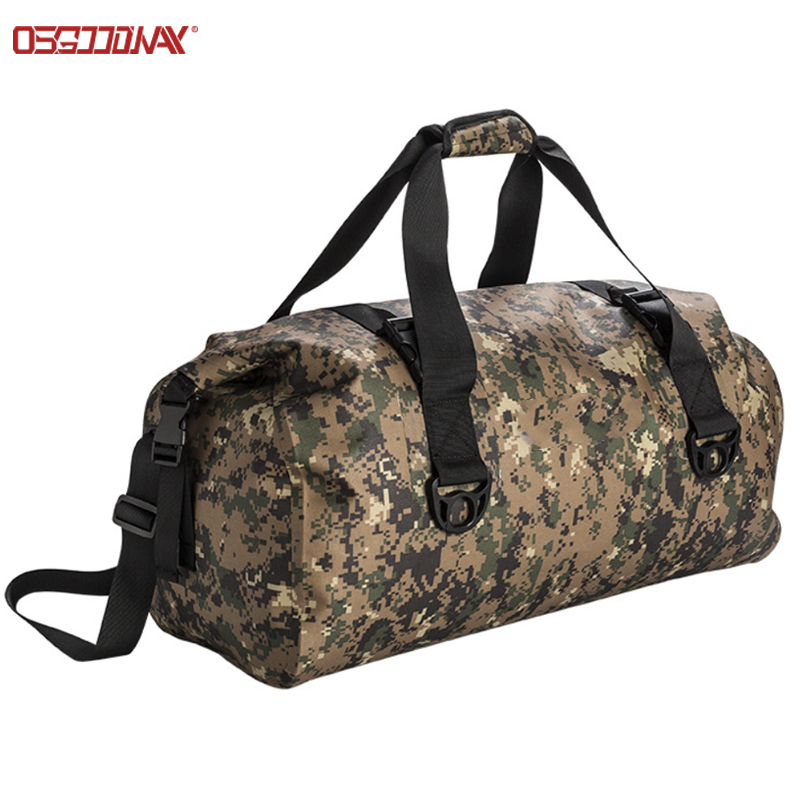 Customized Digital Camo Rolltop Dry Duffle Bag Large Wet Dry Gym Bag