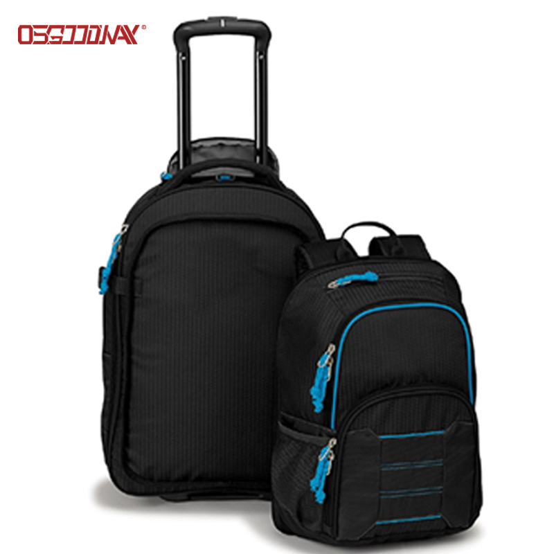 22 inch Detachable Carry-On Wheeled Backpack Travel Convertible Trolley Backpack with Wheels