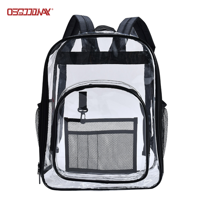 Transparent Casual Daypack Travel Lightweight Bookbag See Through Rucksack for Men Women