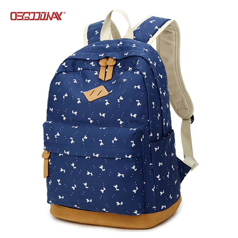 Canvas Backpack for Women Printing School Bag Cute Laptop Student Bookbags